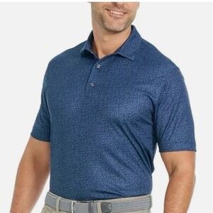 Greg Norman Mens Performance ML75 Golf Polo Short Sleeve Shirt Blue Men's Small